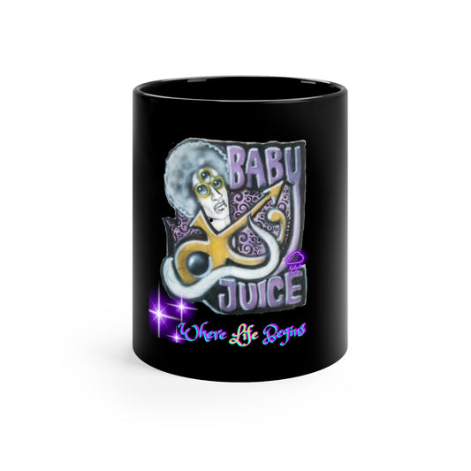 11oz Black Mug: Baby Juice (Male Sperm) Merch Prince Design